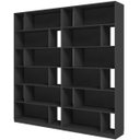 Ver imagem 2 de Estantes Livreiros Escritório Home Office 180x187,5cm com 24 Nichos Preto