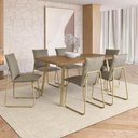 Ver imagem 4 de Conjunto Sala de Jantar 6 Cadeiras Urbe Carraro Carvalho Dourado