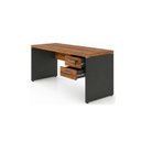 Ver imagem 7 de Mesa em L (Mesa 1,70m + Mesa Auxiliar) – s/ Gavetas – (Tampo 40mm) – Nogal Sevilha / Preto