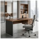 Ver imagem 6 de Mesa em L (Mesa 1,70m + Mesa Auxiliar) – s/ Gavetas – (Tampo 40mm) – Nogal Sevilha / Preto