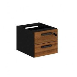 Mesa Escritório 1,20x0,60M - 2 Gavetas - Workstart - Nogal Sevilha/Preto - 21471 - 3
