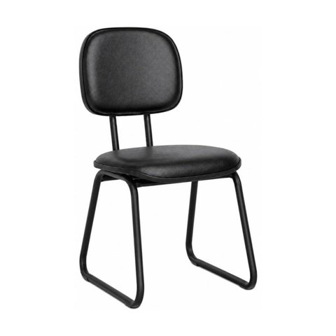 Cadeira de Escritório Interlocutor Trapézio - Corino Preto - Martiflex - 31103