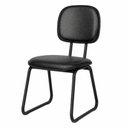 Ver imagem 2 de Cadeira de Escritório Interlocutor Trapézio - Corino Preto - Martiflex - 31103