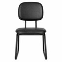 Ver imagem 3 de Cadeira de Escritório Interlocutor Trapézio - Corino Preto - Martiflex - 31103