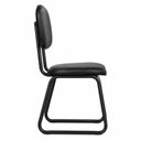 Ver imagem 4 de Cadeira de Escritório Interlocutor Trapézio - Corino Preto - Martiflex - 31103