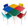 Conjunto Mesa Colorida Infantil com 04 Cadeiras Coloridas Quadrada - 1