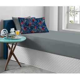 Jogo de Cama Solteiro 2 Peças Homem Aranha Azul e Cinza - 1 Jogo de Cama Solteiro 2 Peças Homem Aranha Azul e Cinza - 1