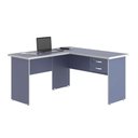 Ver imagem 1 de Mesa em L Luca com Gaveteiro Carper Moderno 2 Gavetas MDP Azul Plata Móveis