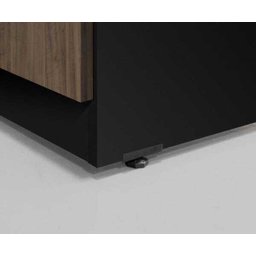 Mesa Diretorzinha com Aparador - Pé de Madeira - 1,90x1,60M- Webstart - Nogal Sevilha / Preto - - 5