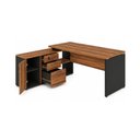Ver imagem 5 de Mesa Diretorzinha com Aparador Pé de Madeira 1,90x1,60m Nogal Sevilha / Preto 21426