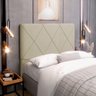 Cabeceira Cama Box Casal King Size Mel 195cm com Frame Linho Bege - Desk Design - 4