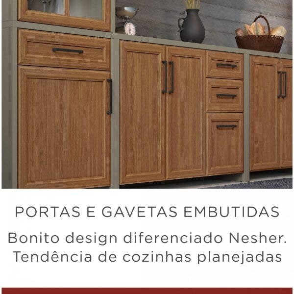 Paneleiro 2 Portas 1 Gaveta Camponesa Nesher Móveis - 8