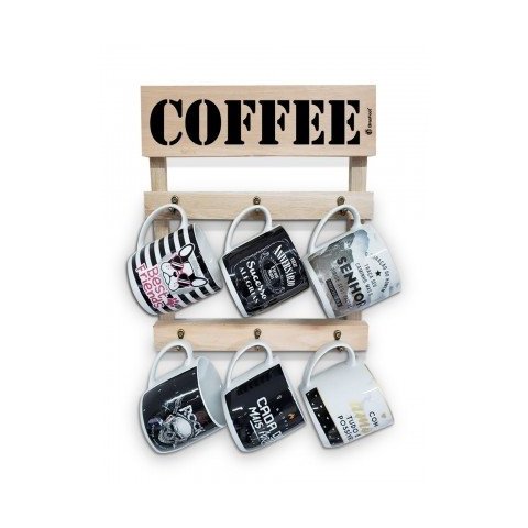 PORTA XICARAS MADEIRA COFFEE 2