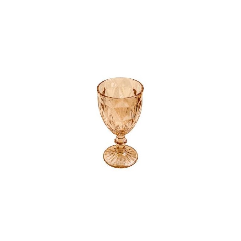 CONJUNTO 6 TACAS PARA ÁGUA DE VIDRO DIAMOND AMBAR METALIZADO 325 ML - LYOR 7394