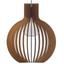 Ver imagem 1 de Luminária Teto tipo Pendente CÚPULA MDF - Completa - Cor: Marrom