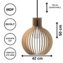 Ver imagem 3 de Luminária Teto tipo Pendente CÚPULA MDF - Completa - Cor: Marrom