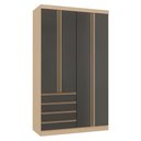 Ver imagem 1 de Guarda Roupa Modulado Mônaco 4 Portas de Bater 4 Gavetas MDF MDP Carvalho Graff Luciane Móveis