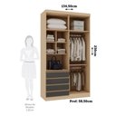 Ver imagem 2 de Guarda Roupa Modulado Mônaco 4 Portas de Bater 4 Gavetas MDF MDP Carvalho Graff Luciane Móveis