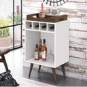 Ver imagem 1 de Balcão Bar 4 Nichos para Garrafas com Bandeja Pub Branco