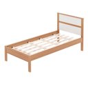 Ver imagem 2 de Cama Solteiro com Cabeceira 96,7 Cm X 196 Cm para Quarto Cor:amêndoa com Branco