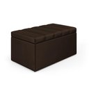 Ver imagem 3 de Calçadeira Baú Navi 90 para Cama de Solteiro N-027 Veludo Marrom Chocolate Aradecor