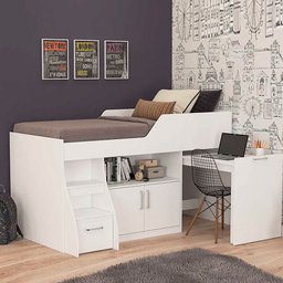 Cama Multifuncional Alta com Armário Inferior Bianca Cimol - 2