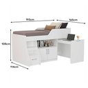 Ver mais imagens de Cama Multifuncional Alta com Armário Inferior Bianca Cimol