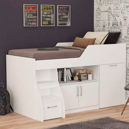 Cama Multifuncional Alta com Armário Inferior Bianca Cimol - 3
