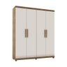 Guarda Roupa 4 Portas Munique 3 Gavetas com Pés - Lanza:Carvalho/Off White - 3
