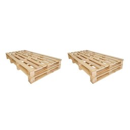 Kit 2 Camas De Solteiro De Pallet Marrom - 5