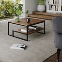 Ver imagem 3 de Mesa de Centro Base de Aço Preto Tampo MDF:Preto