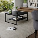 Ver imagem 2 de Mesa de Centro Base de Aço Preto Tampo MDF:Preto