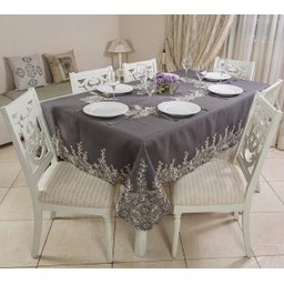 Toalha de Mesa Bordada Retangular 1.70 x 2.20M Ibiza Casa Argivai - 1 Toalha de Mesa Bordada Retangular 1.70 x 2.20M Ibiza Casa Argivai - 1