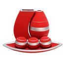 Ver imagem 1 de Jogo de Vasos Par Turim e Barca 3 esferas em Cerâmica Fosca - Red Silver