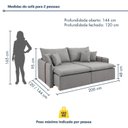 Ver imagem 3 de Sofá Cama Retrátil e Reclinável 2 Lugares Pés Madeira Maciça 200cm Windson Yescasa