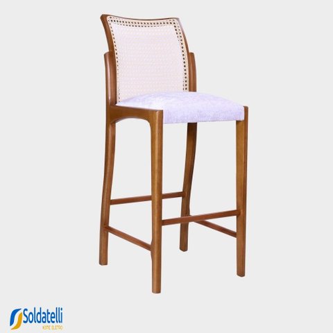 Banqueta Mirandela Estrutura Nozes Vários Tecidos em Linho e Veludo - Qualitá