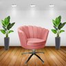 Poltrona Giratória Pétala em Sued Premium Rose Sua Casa Decorações - 4