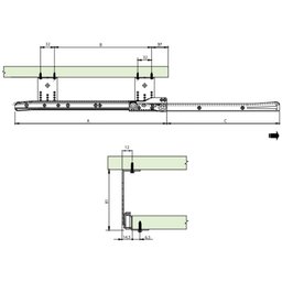 Ferragem Deslizante para Teclado Tts 082 Bt Preta Fgvtn 01 Par - 2