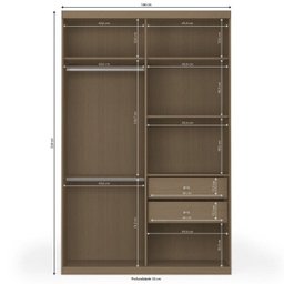 Guarda-roupa Solteiro com Espelho 2 Portas de Correr S742 Kappesberg - 4