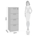 Ver imagem 4 de Gaveteiro Armário Arquivo para Pasta Suspensa 4 Gavetas Web30 G04 Cinza - Mpozenato