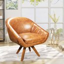 Ver imagem 2 de Poltrona Giratória Giovana Corano Nozes Base Madeira MM30 - D’Rossi