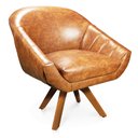 Ver imagem 3 de Poltrona Giratória Giovana Corano Nozes Base Madeira MM30 - D’Rossi