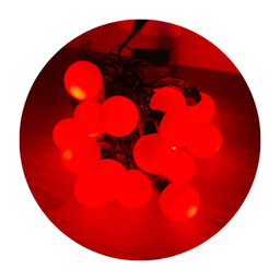 Cordão Led Pisca Bolinha 4m 8 Funções Natal:vermelho - 4