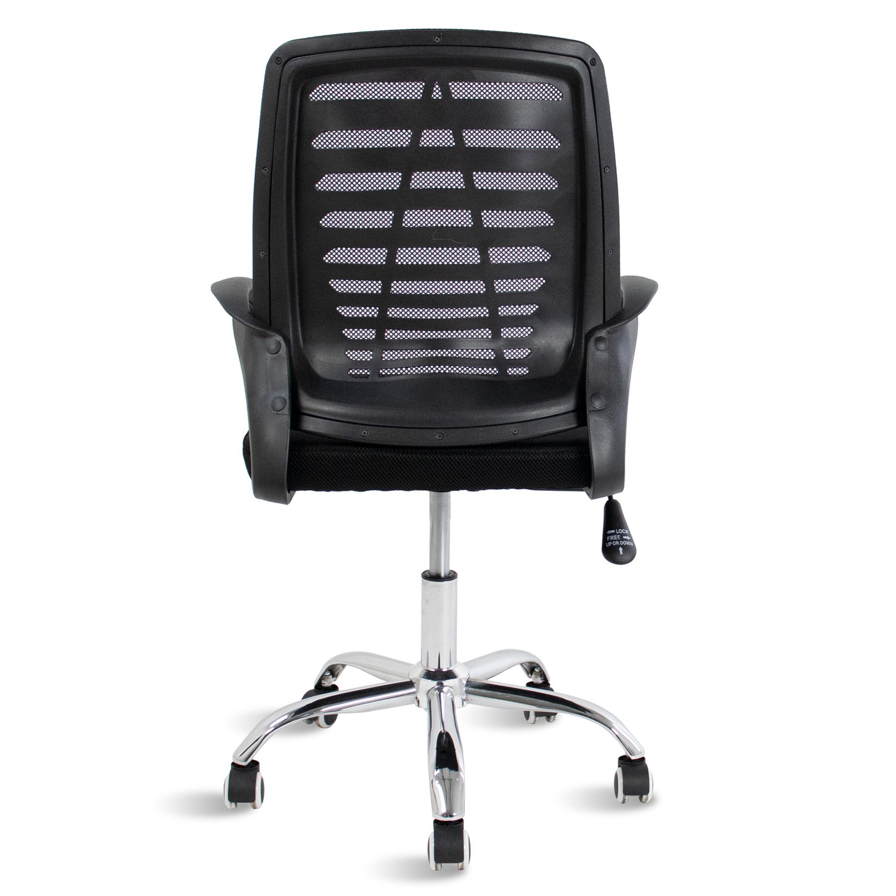 Cadeira Diretor Encosto Telado, Detalhe em V, Pés Cromados - Preta - Ut5B008Pt - 5