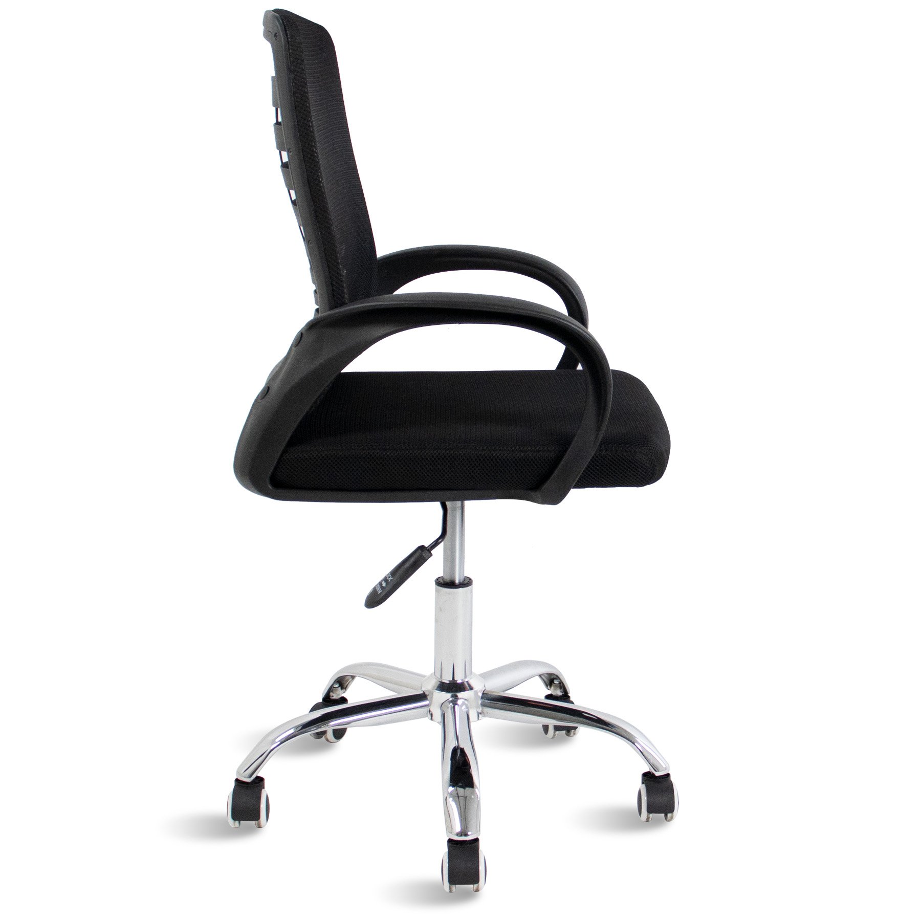 Cadeira Diretor Encosto Telado, Detalhe em V, Pés Cromados - Preta - Ut5B008Pt - 3