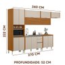 Cozinha Modulada 6 Peças 13 Portas Nature Off White Borim Shop Jm - 4