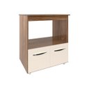 Ver imagem 1 de Balcão Armário Gabinete para Microondas e Forno Elétrico Cozinha Amanda Mobília Decor Savana Off Whi