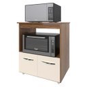 Ver imagem 4 de Balcão Armário Gabinete para Microondas e Forno Elétrico Cozinha Amanda Mobília Decor Savana Off Whi