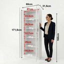 Ver imagem 3 de Kit 2 Armários para Escritório com 2 Portas de Vidro com LED 171,5x60cm ME4205 Yescasa Branco