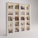 Ver imagem 2 de Kit 2 Armários para Escritório com 2 Portas de Vidro com LED 171,5x60cm ME4205 Yescasa Branco